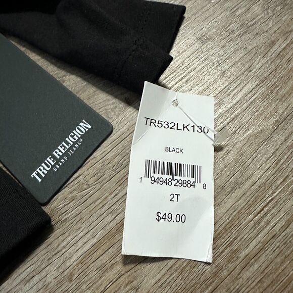 NWT True Religion Boys 2T Long Sleeve Camo Logo Shirt Black T-Shirt - Picture 2 of 3